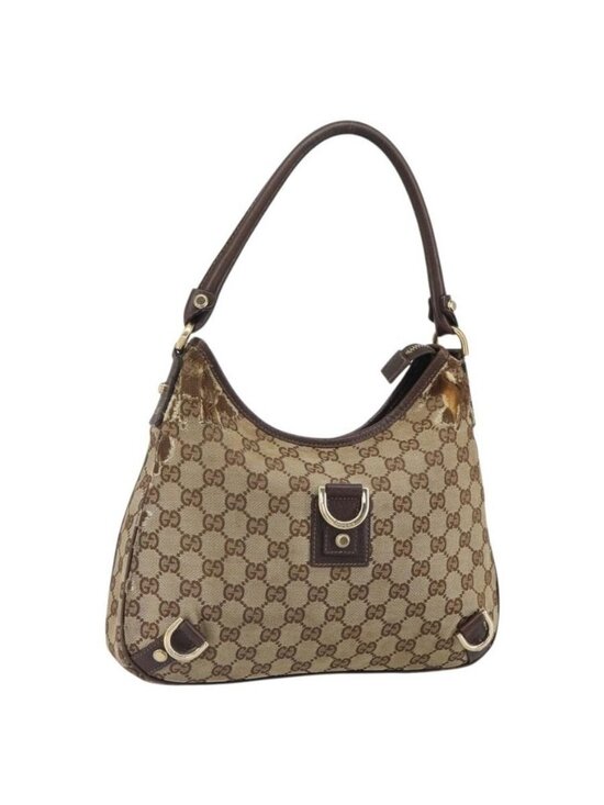 GUCCI Handbags - Authentic GUCCI GG Canvas Abbey Shoulder Bag Beige Gold 130738